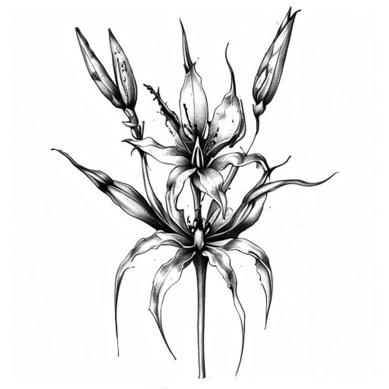 Spider lily tattoo direction