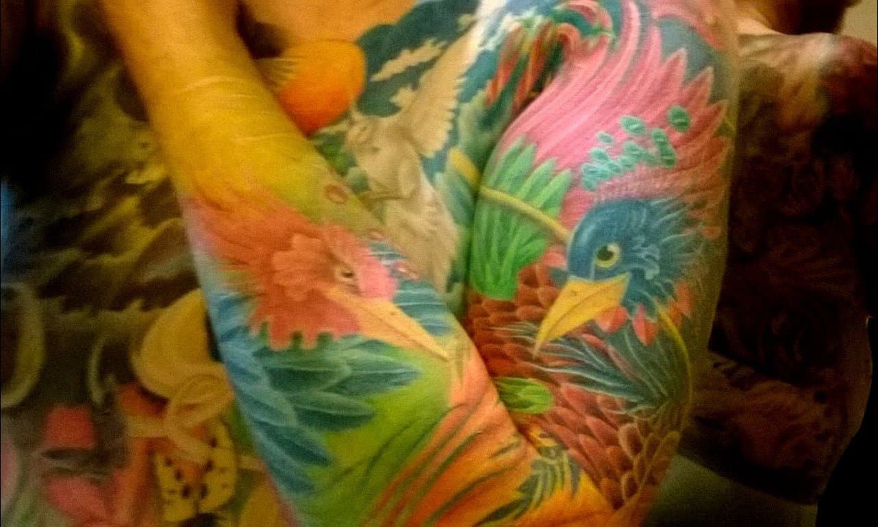 Chest tattoo placement example