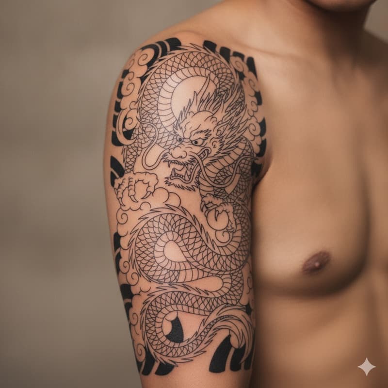Sleeve tattoo placement example