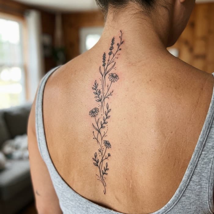 Hand tattoo placement example