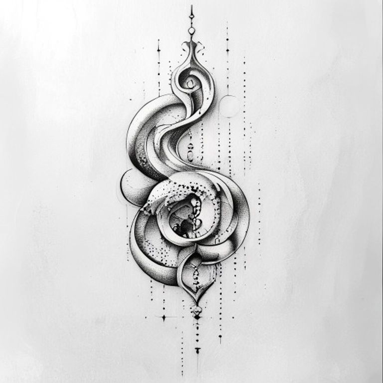 999 tattoo design, dotwork shading style