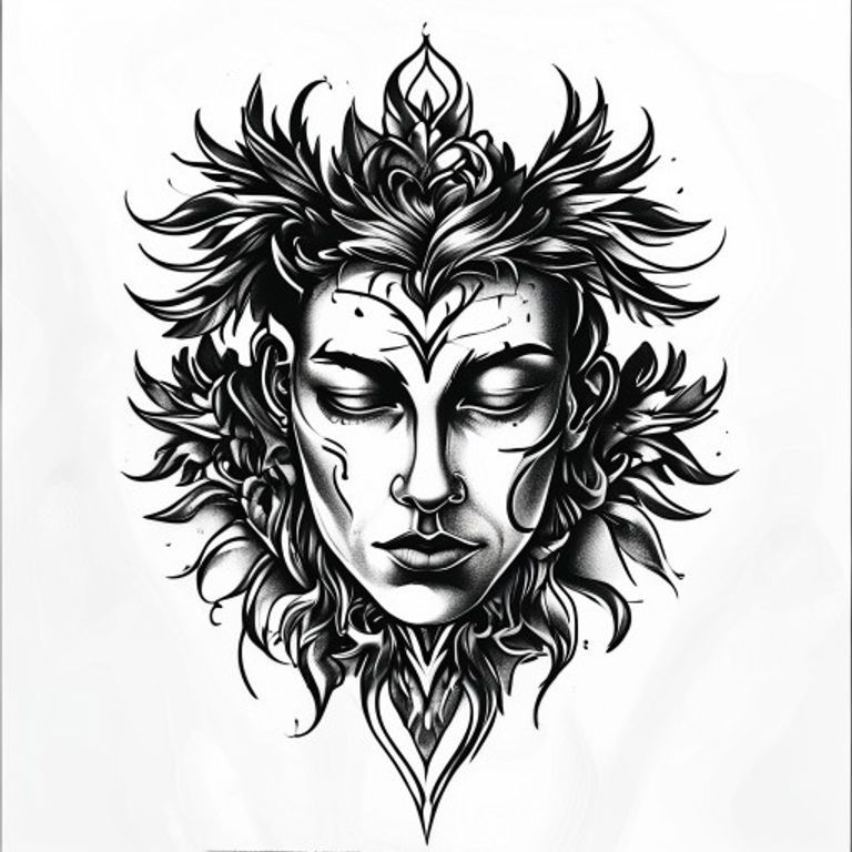 Amor Fati tattoo design — bold blackwork style