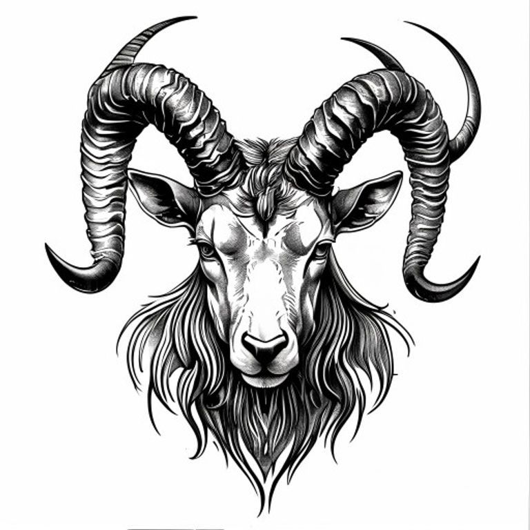 Capricorn tattoo design — bold blackwork style