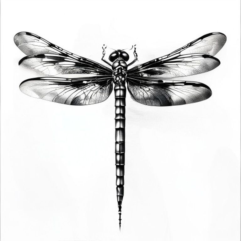Dragonfly tattoo design — bold blackwork style