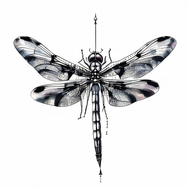 Dragonfly tattoo design — neo-traditional color style
