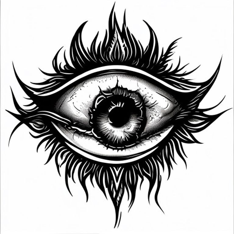Evil Eye tattoo design — bold blackwork style