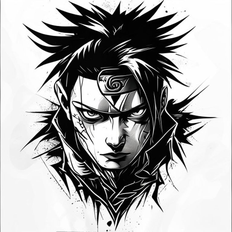 Gaara tattoo design, bold blackwork style