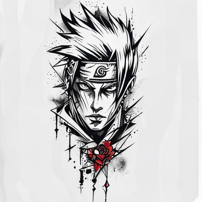 Gaara tattoo design, neo-traditional color style