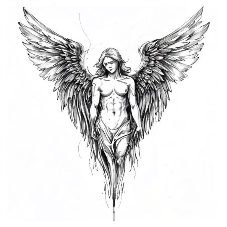 Guardian Angel tattoo design