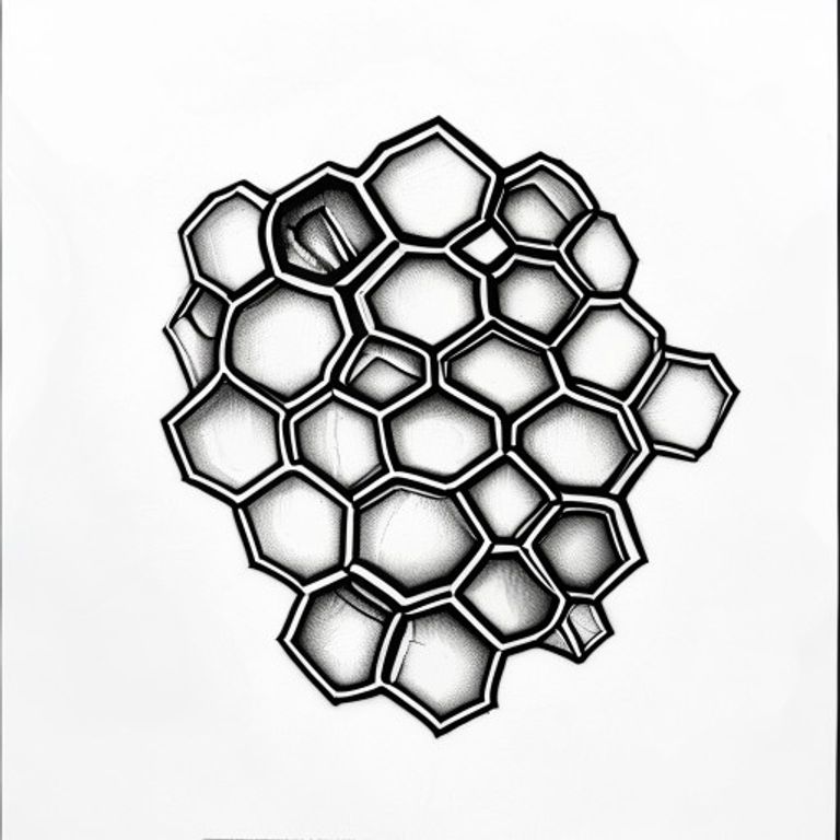 Honeycomb tattoo design, bold blackwork style