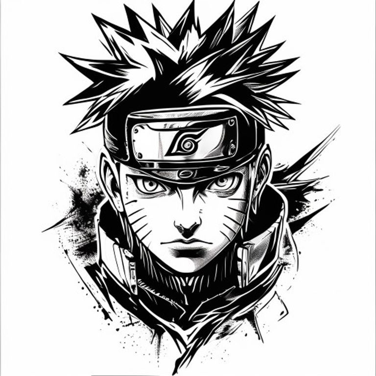 Naruto tattoo design — bold blackwork style