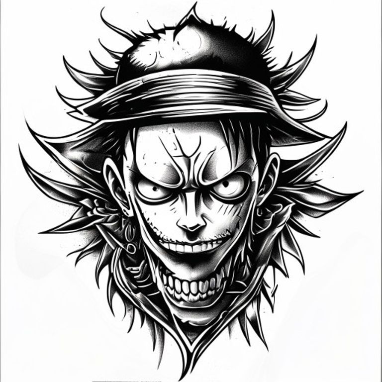 One Piece tattoo design — bold blackwork style