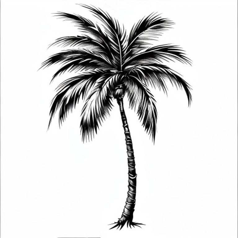 Palm Tree tattoo design — bold blackwork style
