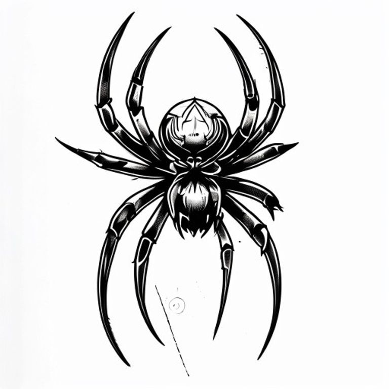 Spider tattoo design — neo-traditional color style