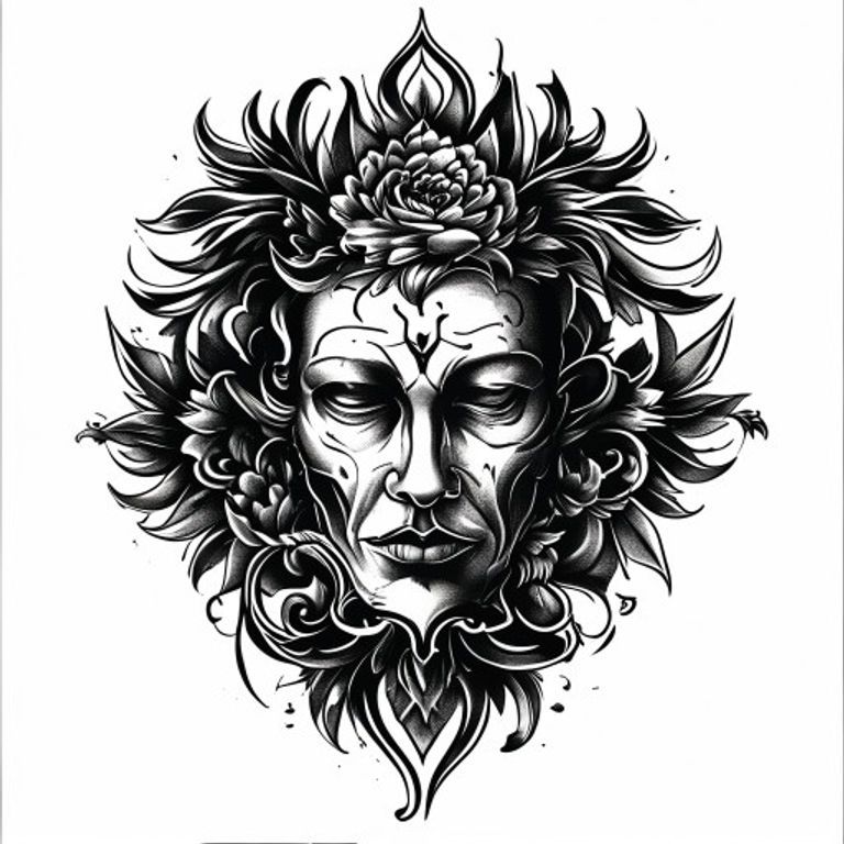 Trust No One tattoo design, bold blackwork style