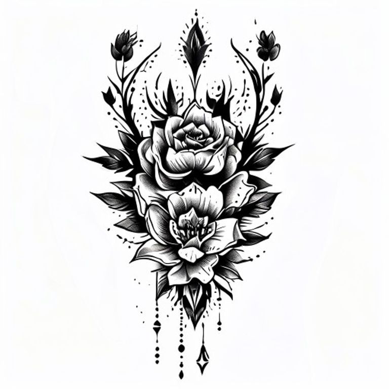 Trust No One tattoo design, neo-traditional color style