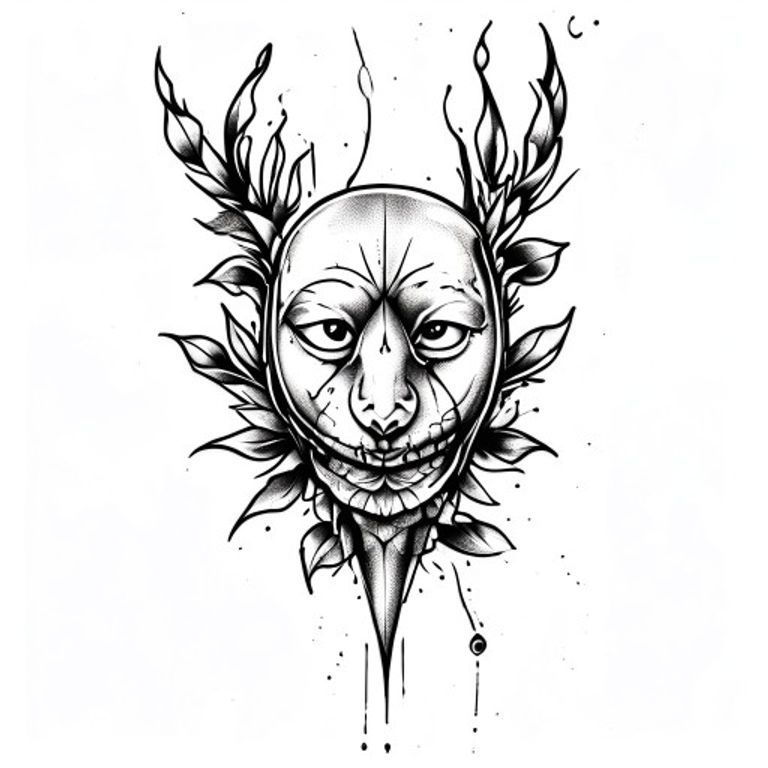 Tutto Passa tattoo design, fine line black ink style