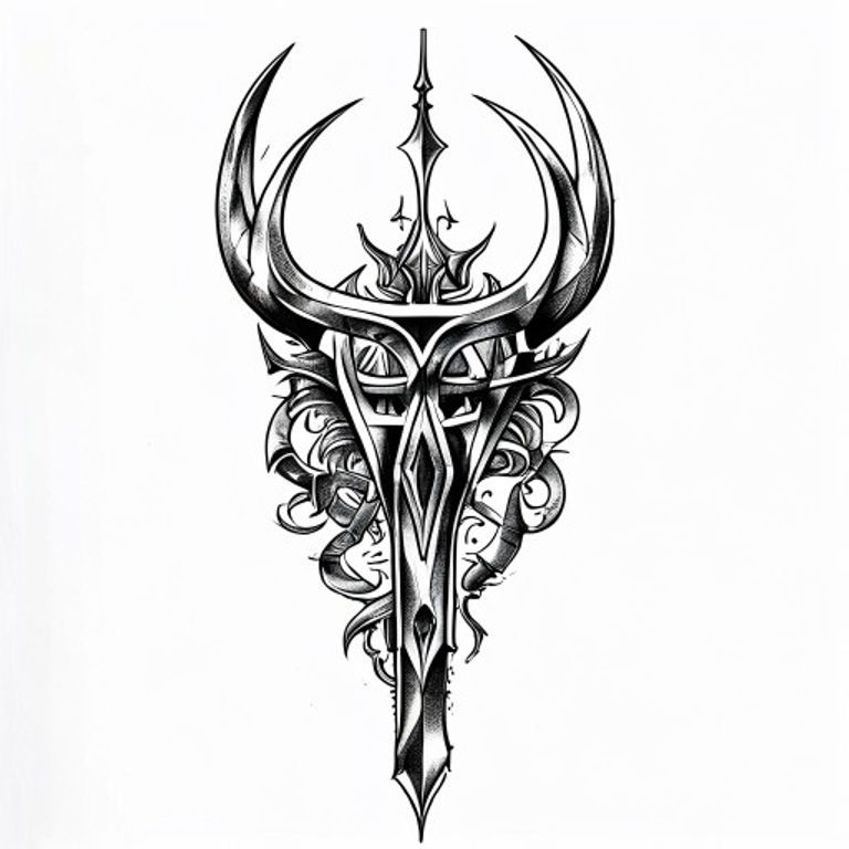 Vegvisir tattoo design, neo-traditional color style