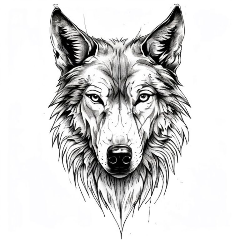 Wolf tattoo design