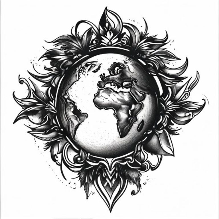 The World Is Yours tattoo design, bold blackwork style